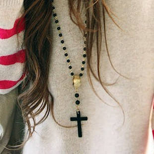 Black cross necklace