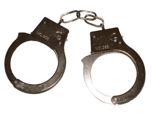 NEW SOLID METAL POLICE HANDCUFFS & 2 KEYS