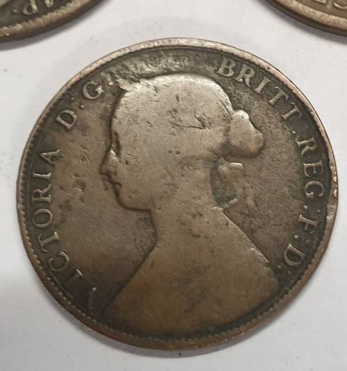 1899 AND 1912 ONE PENNY COINS Plus A 1861 HALF PENNY  Per IMAGES -Bid is for all 3 Coins NO Reserv