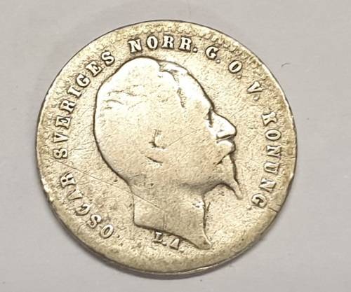 Sweden 1857 Silver 25 Ore