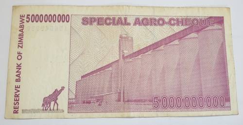 5 Billion Dollars SPECIAL AGRO-CHEQUE as per images #AB Serial No.