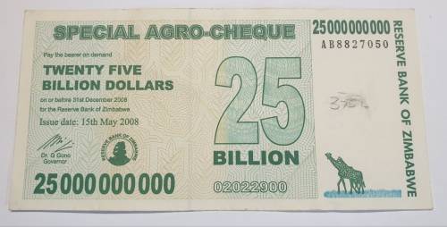 Twenty Five Billion Dollars Special Agro Cheque