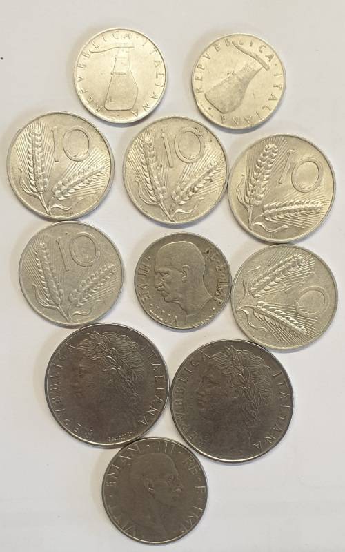 Lot of Eleven Coins of Italy as per images