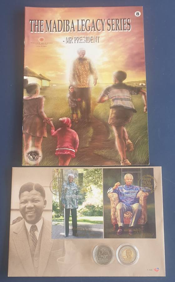 2018 MANDELA R5 AND 1994 INAUGURATION R5 COINS IN CAPSULES PLUS FDC AND COMIC AS PER IMAGES