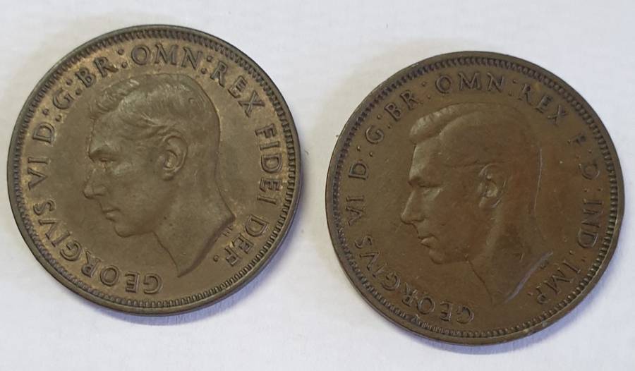 1938 AND 1952 HALF PENNY COINS FOR ONE BID !!See Condition!!!