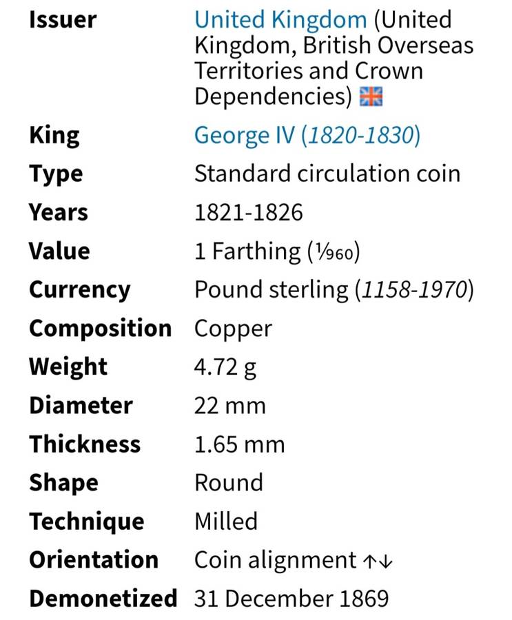 1825 Farthing as per images !!!!