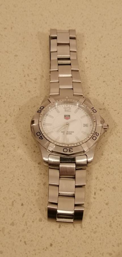 ### Reduced again - Tag Heuer Gents size Aquaracer watch preloved Model WAF1111 with extra links ###