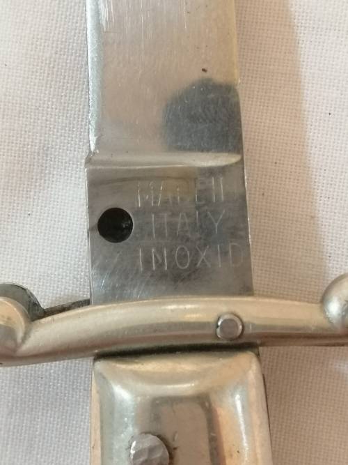 ### Reduced 1970`s era Italian Stilleto/Switch Blade Inoxid Patent Made in Italy - bone handle ####
