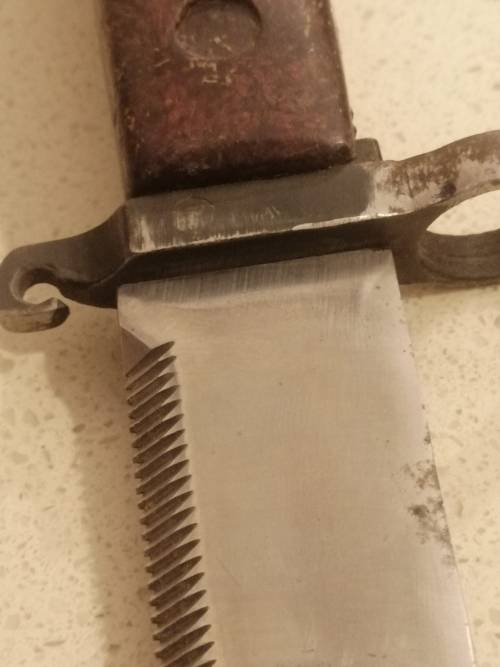 ### Reduced!! - Possibly Romanian AK 47 bayonet with frog and Scabbard ###