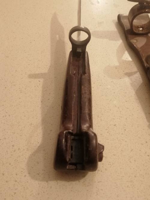 ### Reduced!! - Possibly Romanian AK 47 bayonet with frog and Scabbard ###