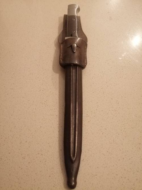 # Going, GoingG.... K98 P Weyersberg Bayonet inc Frog and Scabbard, though not for this bayonet #