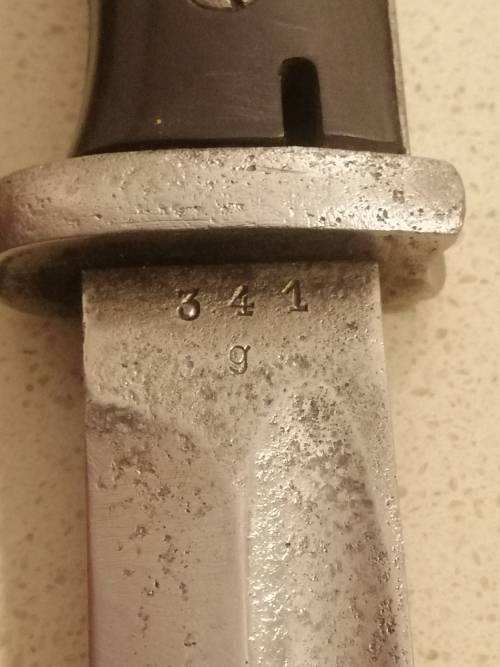 # Going, GoingG.... K98 P Weyersberg Bayonet inc Frog and Scabbard, though not for this bayonet #