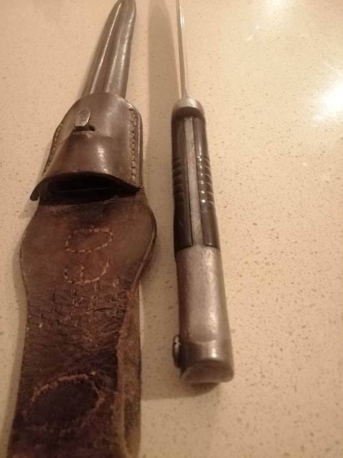 # Going, GoingG.... K98 P Weyersberg Bayonet inc Frog and Scabbard, though not for this bayonet #