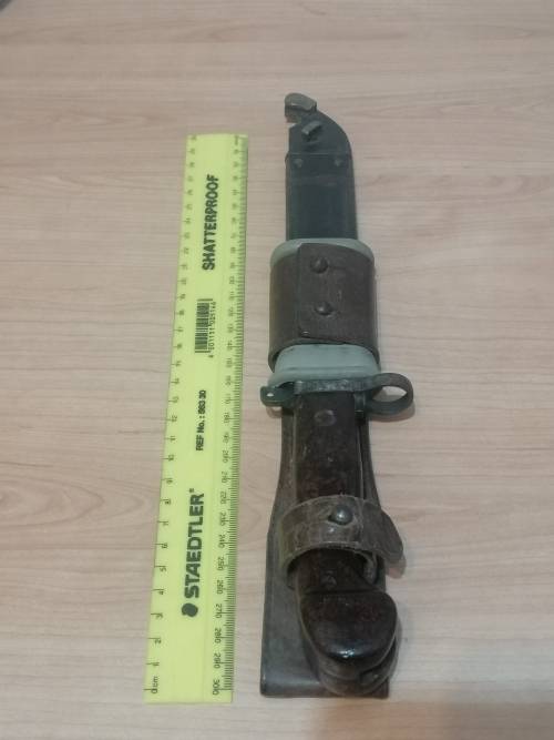 ### Reduced!! - Possibly Romanian AK 47 bayonet with frog and Scabbard ###