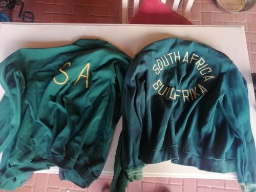 ### Sporting Tracksuit tops Ties and medals Springbok history memorabilia  ###