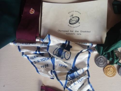 ### Sporting Tracksuit tops Ties and medals Springbok history memorabilia  ###