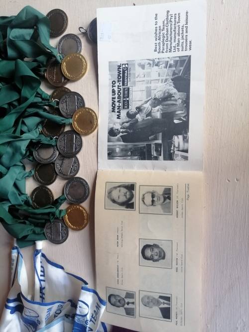### Sporting Tracksuit tops Ties and medals Springbok history memorabilia  ###