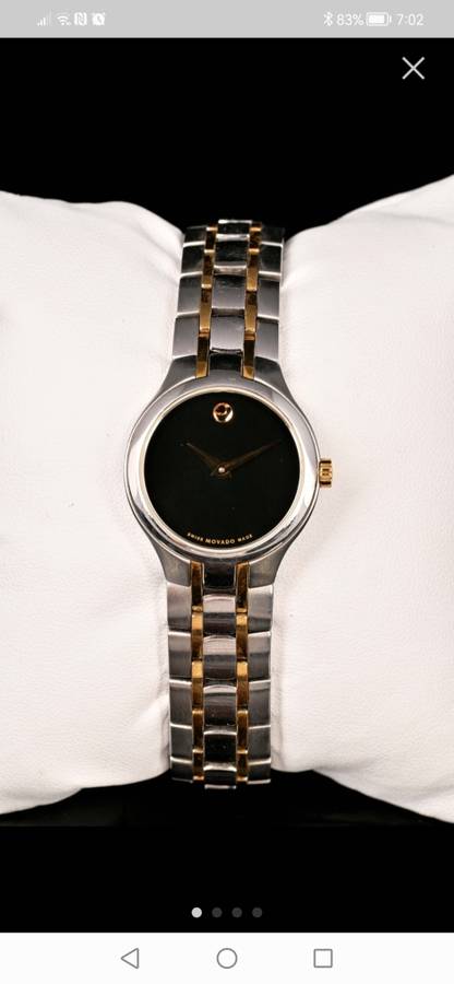 ### Swiss perfection Movado Ladies watch, box, pamphlets and 4 extra links, working 100% ###