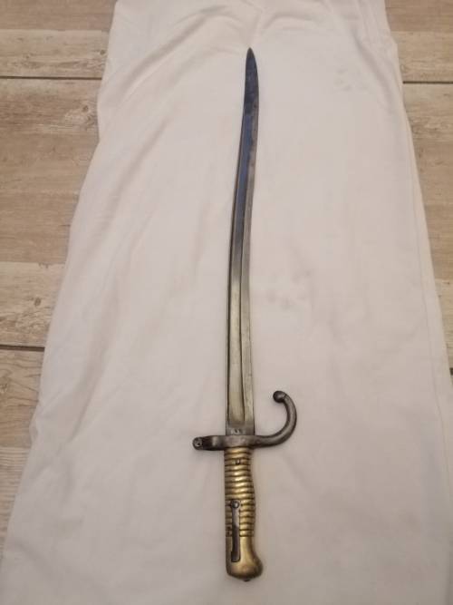 ### Reduced Yataghan Sword Bayonet without Scabbard in excellent condition, not much wear at all ###