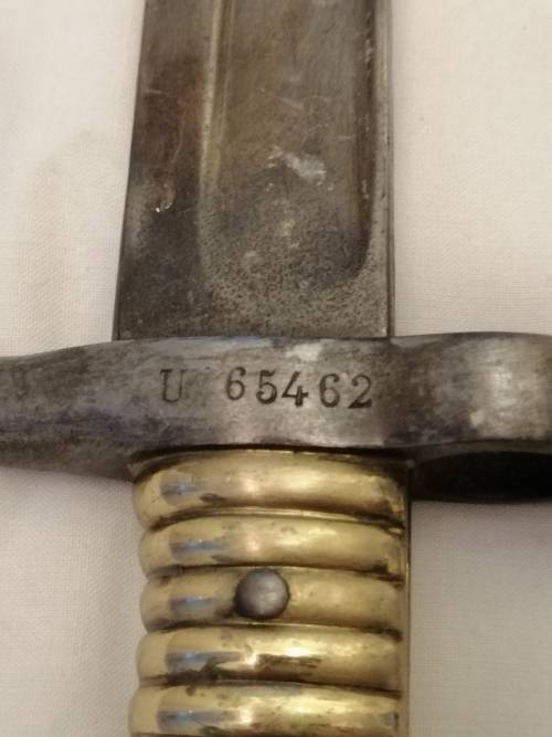 ### Reduced Yataghan Sword Bayonet without Scabbard in excellent condition, not much wear at all ###