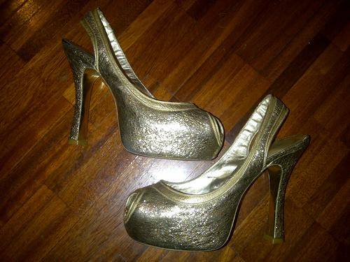Gold Platform Heels