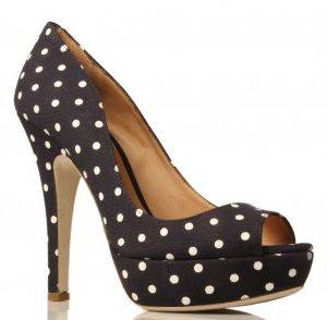 Kurt Geiger Black & White Polka Dot High Heels - Size 6/39