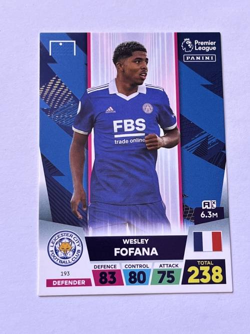 Panini Premier League Adrenalyn XL 2023 Soccer Card Wesley Fofana