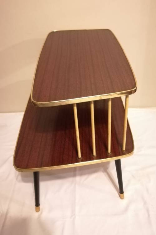 1950's side table with gold edging