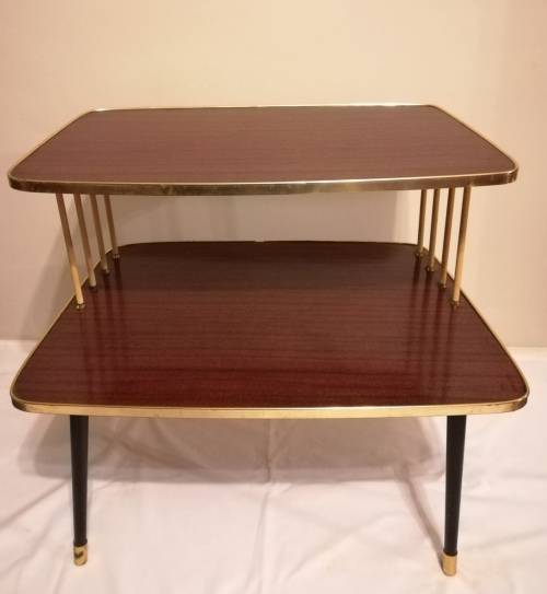 1950's side table with gold edging