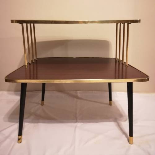 1950's side table with gold edging