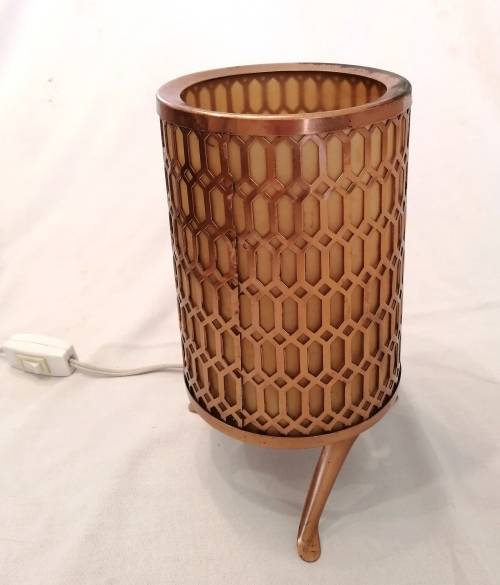 Mid century, Latticed Copper, table lamp