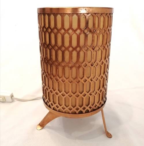 Mid century, Latticed Copper, table lamp