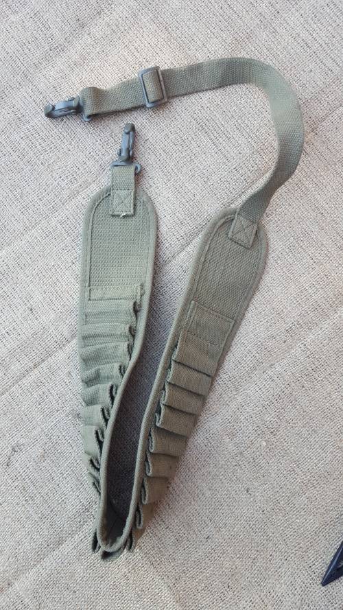 SADF era patt 70/73 olive green canvas Shotgun ammo sling (bandolier) mint (20 shells)