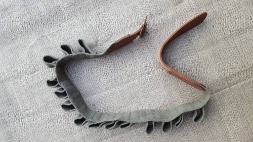 very good used (security use?) unknown 37mm/40mm ammo belt - used for riot control? leather & canvas
