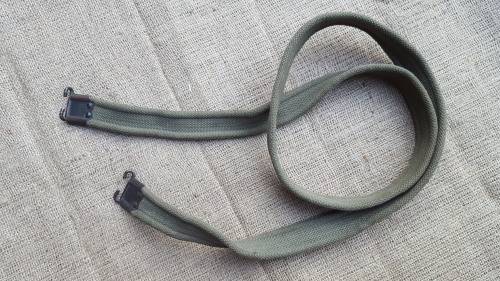 SADF era issued & used (R1 or FN FAL?) weapon belt with steel fittings (not brass as per .303 sling)