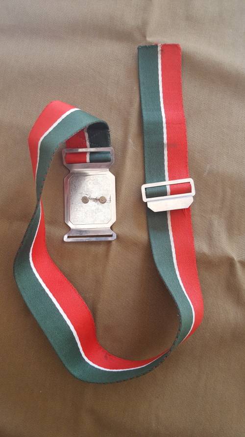 SADF era SA Army Tac Intelligence Corps stable-belt - period worn item (red backing) - > 1m length