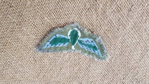 original (removed from camo shirt) Rhodesian field-dress para wing - used condition