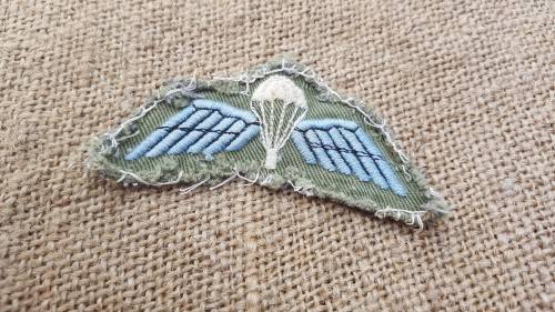 original (removed from camo shirt) Rhodesian field-dress para wing - used condition