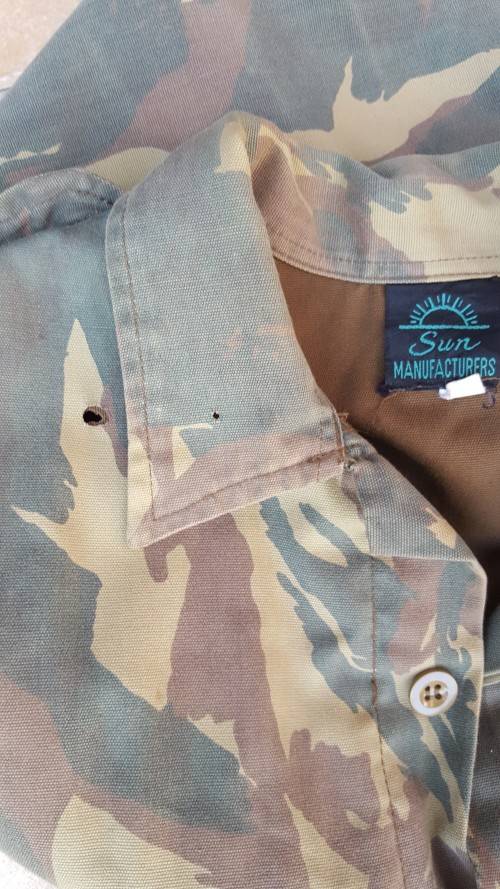 ex homelands pre-1994 TDF Transkei camo bush-jacket size medium - small hole on collar and below