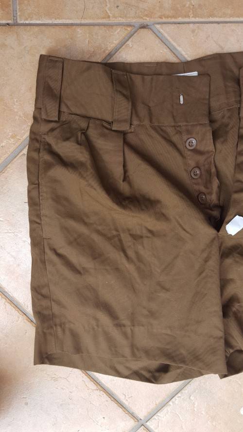 scarce and rarely seen new unused (unworn) SADF era nutria field-dress shorts - NOT cadet shorts