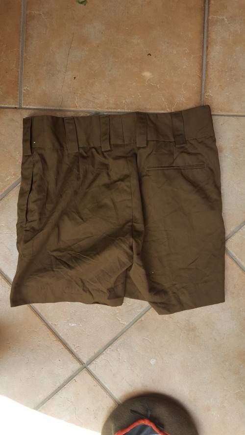 scarce and rarely seen new unused (unworn) SADF era nutria field-dress shorts - NOT cadet shorts
