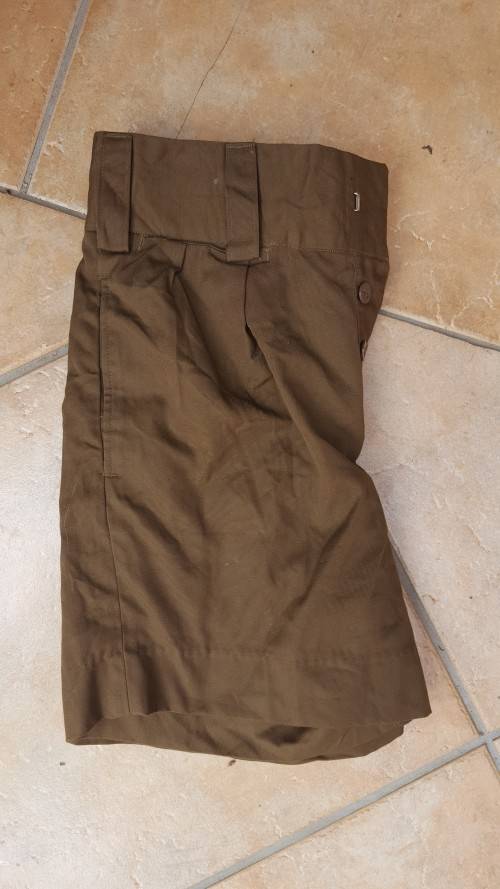scarce and rarely seen new unused (unworn) SADF era nutria field-dress shorts - NOT cadet shorts