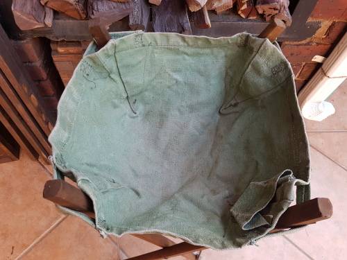 well used & intact 4 piece UDF/ SADF era set camping canvas basin and bucket field living essential