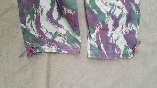 hard to find good used Porra ULTRAMAR war era waist size 36 inch lizard camo trousers (undamaged)