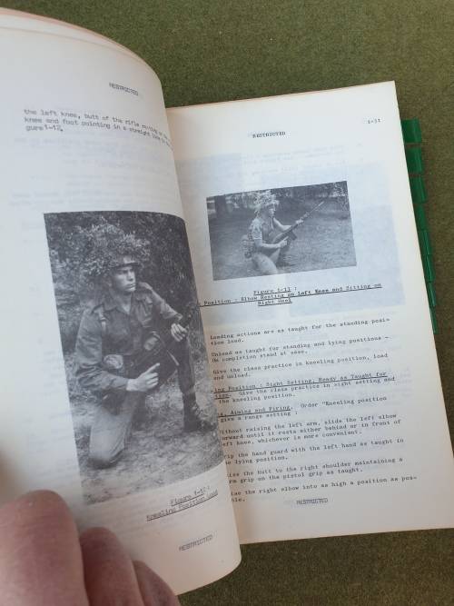 original bushwar era dated Jun 1979 SADF issue musketry training manual in good read/ used condition