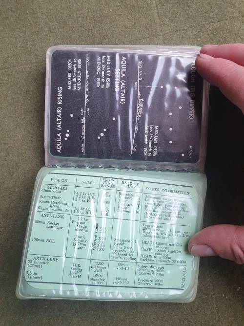 original Rhod bushwar era Rhod Regt snobby A6 size commanders aide memoir in complete clean conditon