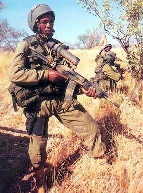 scarce used SADF era original SA SF Recce used/issue black nylon drop-leg thigh holster urban kit