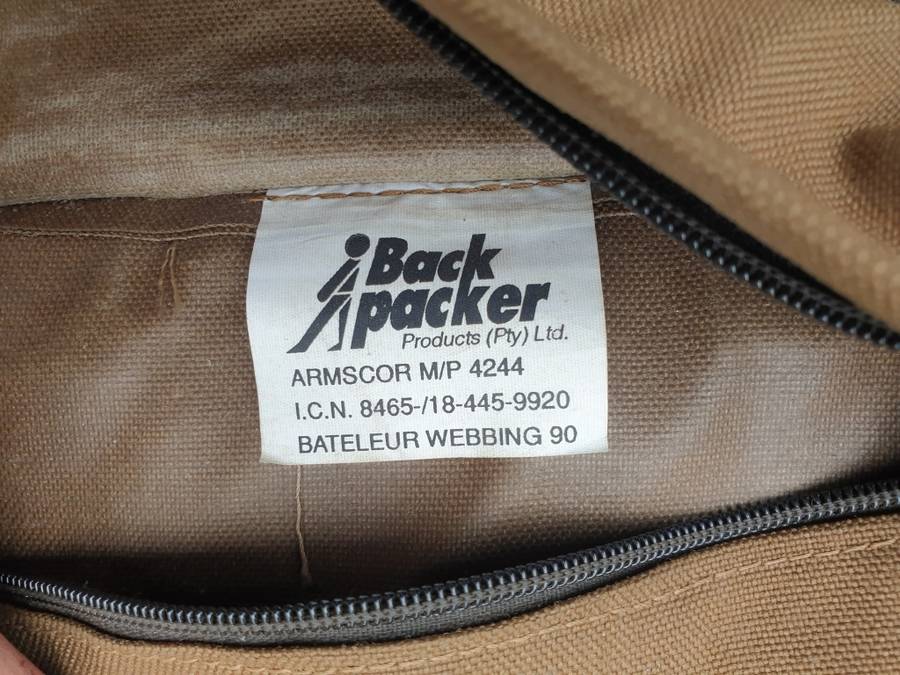 original SADF era Para Battalion issue Bateleur 90 (Backpacker made) belt kit in good used condition