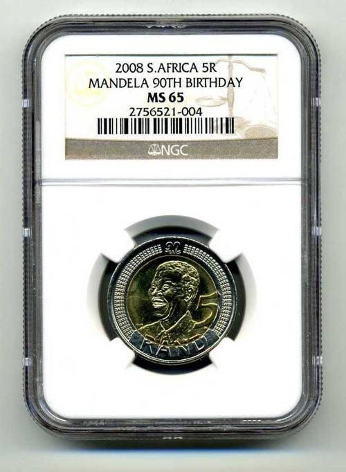 2008 RSA MS 65 MANDELA NGC GRADED COINS!!!!