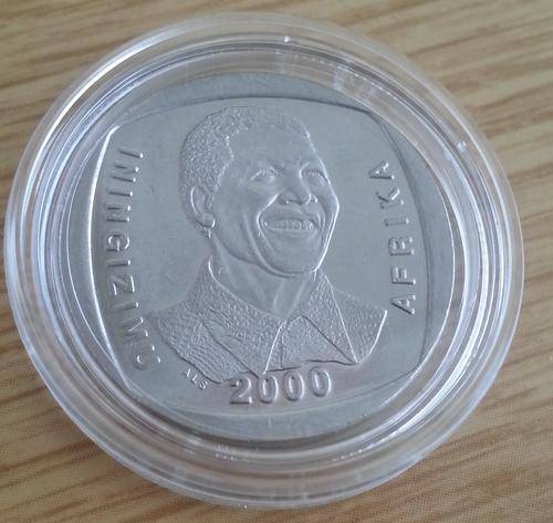 **WOW**BEAUTIFUL 2000 MANDELA SMILEY R5 COIN**UNC MINT STATE**CAPSULATED**SEE PICS!!